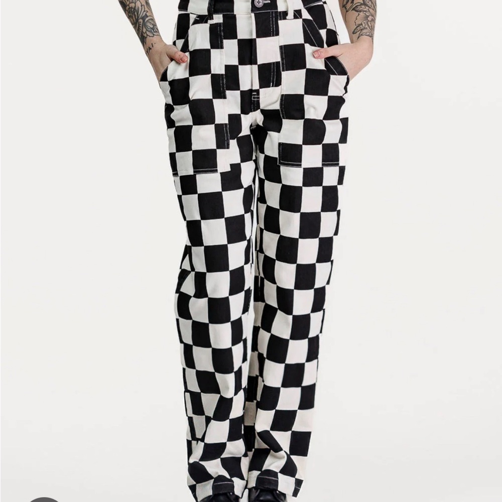 Black and White Checkered Pants